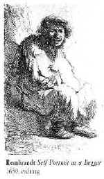Rembrandt as a begger